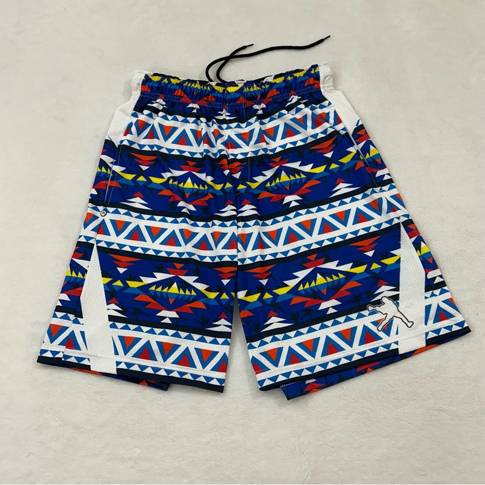 Lacrosse Unlimited Always Custom Multicolor Athletic Aztec Design Shorts Men’s S